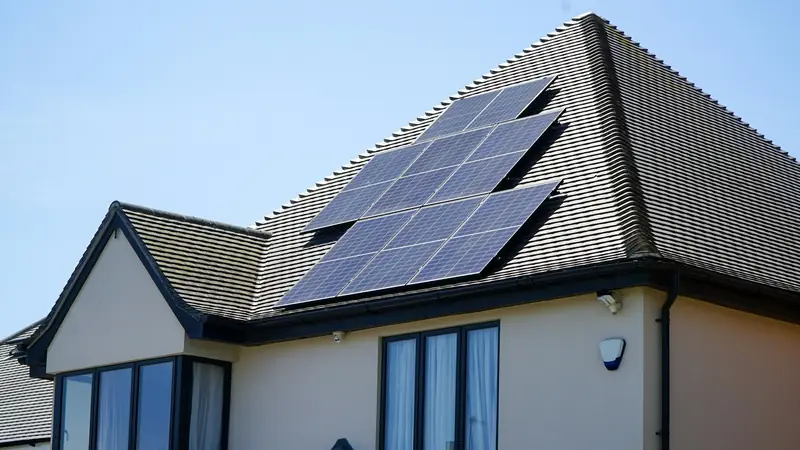 A house with solar panels on the roof